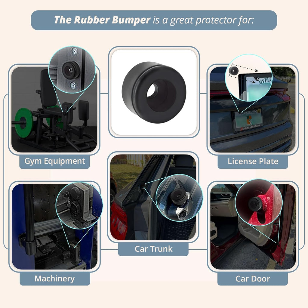 1' Rubber Bumper Pads, Door Stopper 1' Diameter Round Design (Plastic) (Made in USA) (Black Color) (1000 Pack)