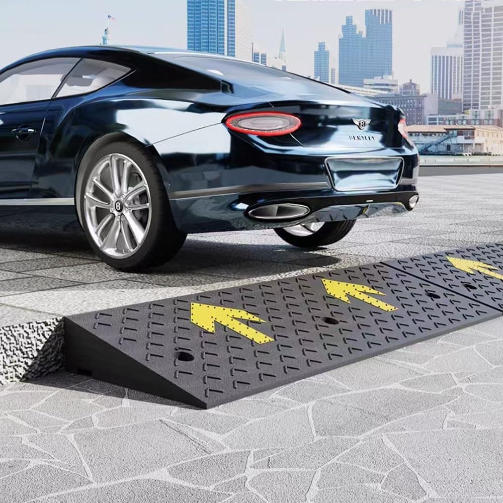 Rubber Curb Ramps, Portable Wheelchair Ramp, Doorway Threshold Ramp 1' 2' 5' 7' Rise Shed Ramps Heavy Duty Loading Ramp for Dock Trailer Truck(95x30x11 cm(37'x11.8'x4.3'))