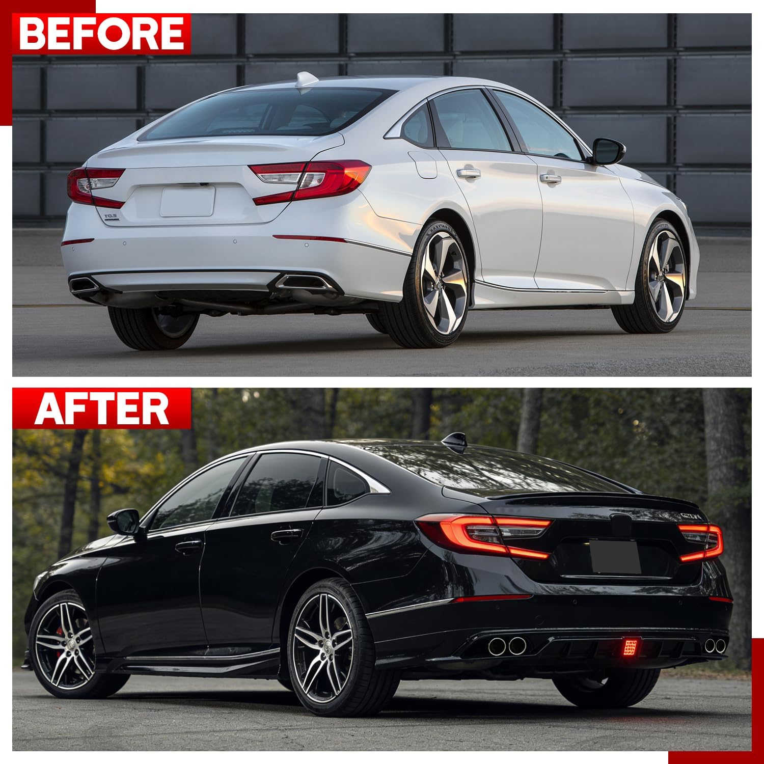 Front Bumper Lip Splitter Spoiler for 2018-2020 Honda Accord, Front Lower Bumper Valance Air Dam Deflector for 10th Gen Honda Accord Front Bumper Protector Accessories (Diffuser- Glossy Black)