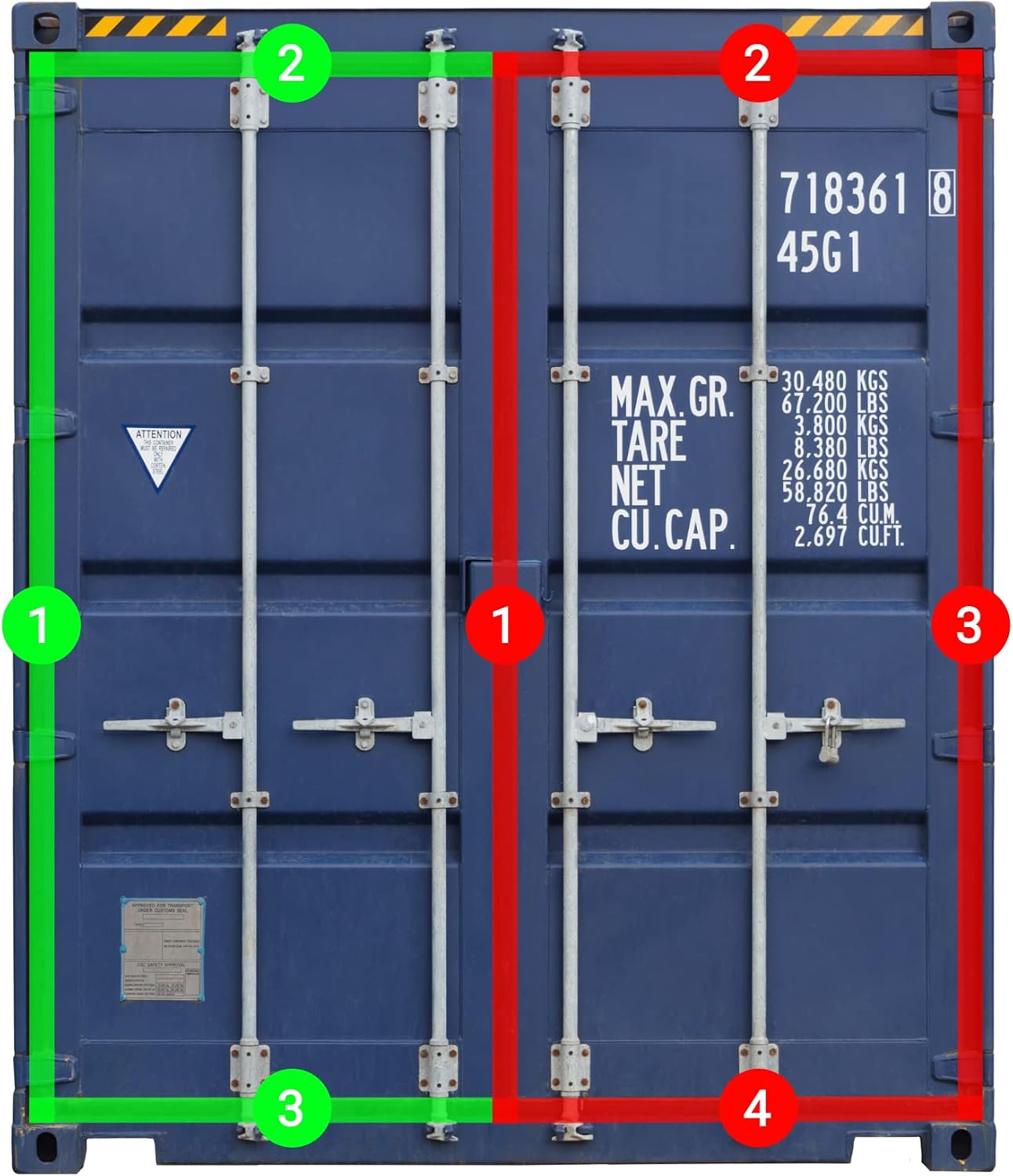 Shipping Container Door Seal Gaskets | Container Rubber Door Seals (3 - Sided 8 ft 6' Left Hand Side)