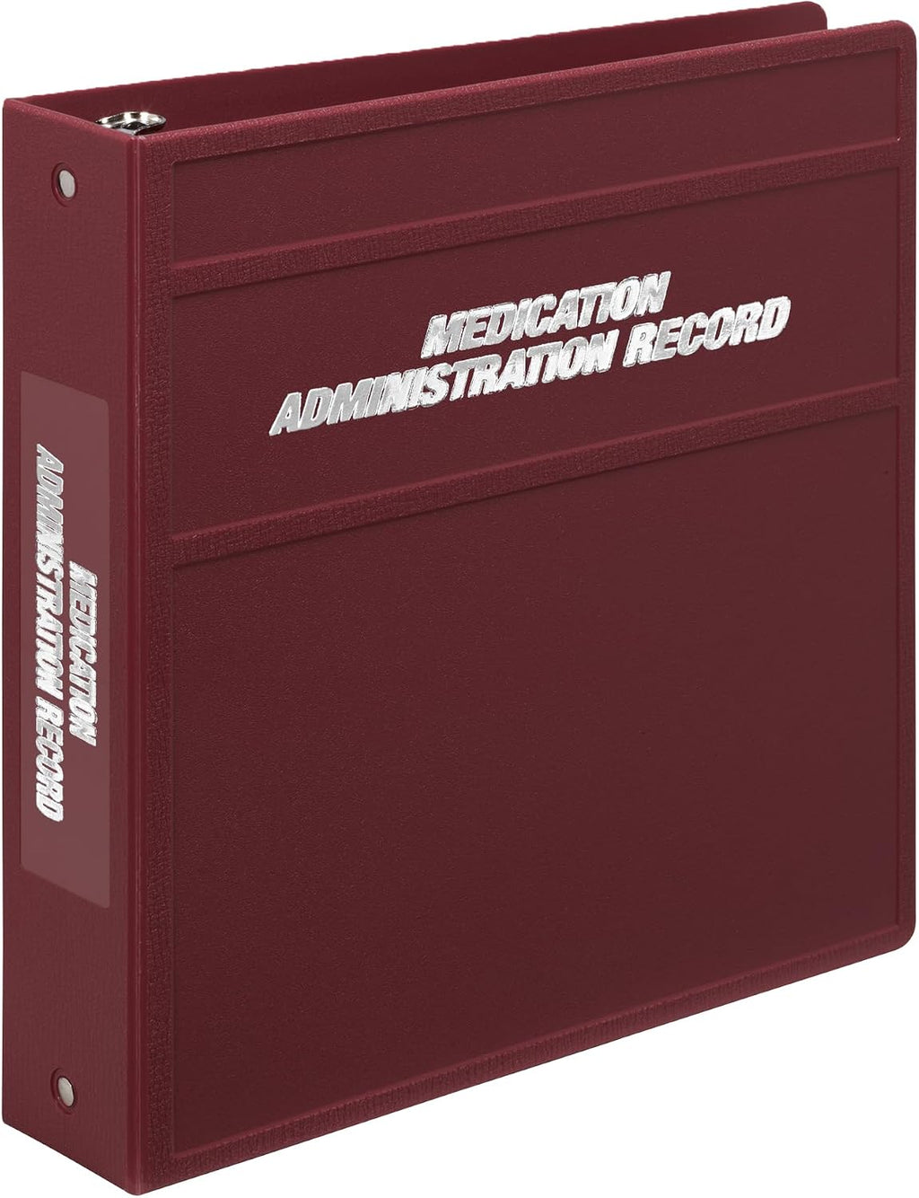 Carstens 2-Inch Heavy Duty Round Ring Binder for Medication Administration Records – Side Opening, Wine, Case of 16, Durable Plastic, No Pockets, Holds 300 Letter Sheets, Made in USA (1805-3RCS)