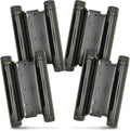 Swinging Cafe Doors - 6' Double Action Hinge – Heavy Duty Door Hinges for Saloon & Cafe Bar Swinging Doorways – Commercial Grade, Adjustable Tension for High Traffic Use, Gloss Black, 4 Units