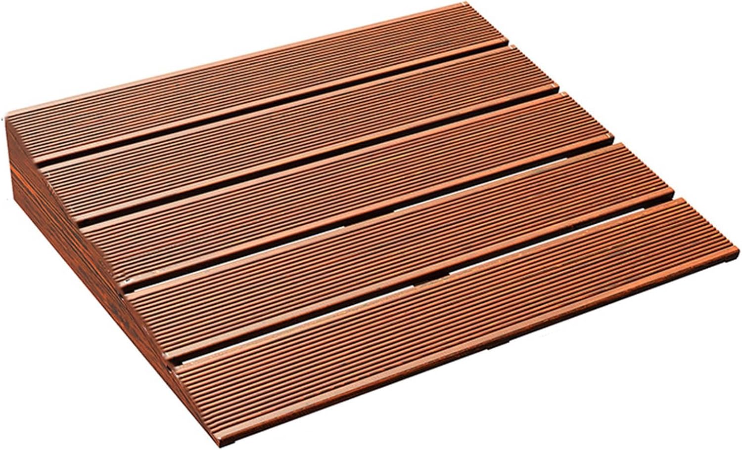 Wooden Threshold Ramp, 4' Rise Portable Doorway Ramp，Anti-Slip Curb Ramp for Wheelchair, Walker, Cart, Scooter, Front Door, Yard, Doorways