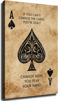 Wall Art Canvas Prints- Poker Inspirational Ace of Spades Game Motivational Quotes 3 Posters Room Aesthetics-Best decoration for kitchen living room bedroom office gym etc (24x36inch-Framed)