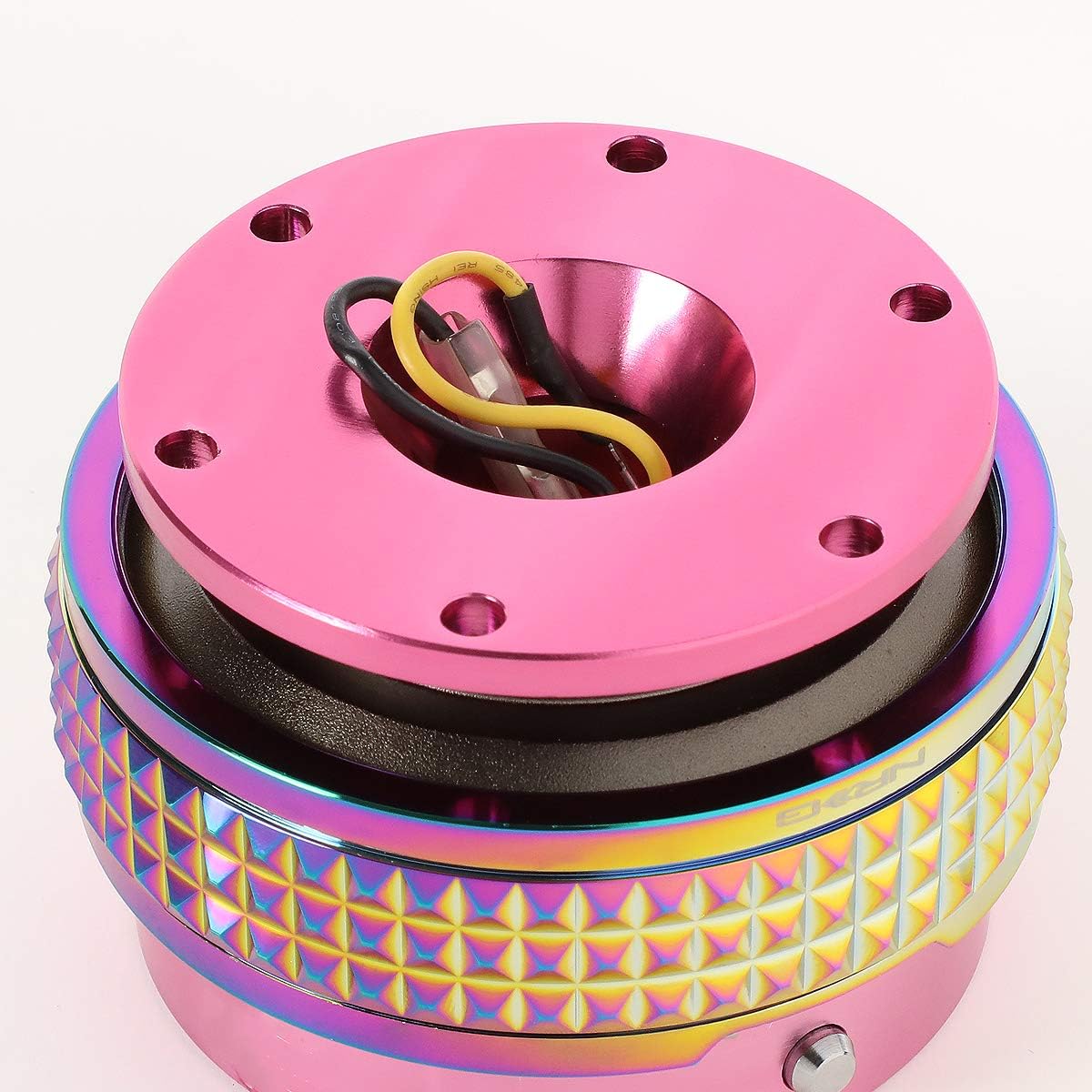 NRG Innovations SRK-210PK/MC Quick Release Kit (Pink Body/Neochrome Pyramid Ring)