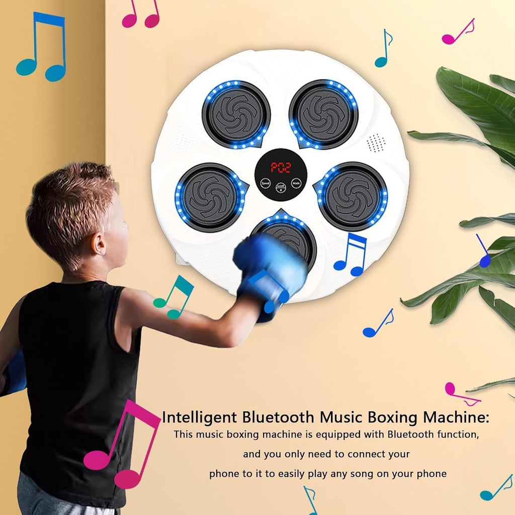 Electronic Boxing Trainer with Boxing Gloves, Smart Wall Strike Machine, Electronic Music Boxing Machines, Training Machine, Speed Adjustable Punch Equipment