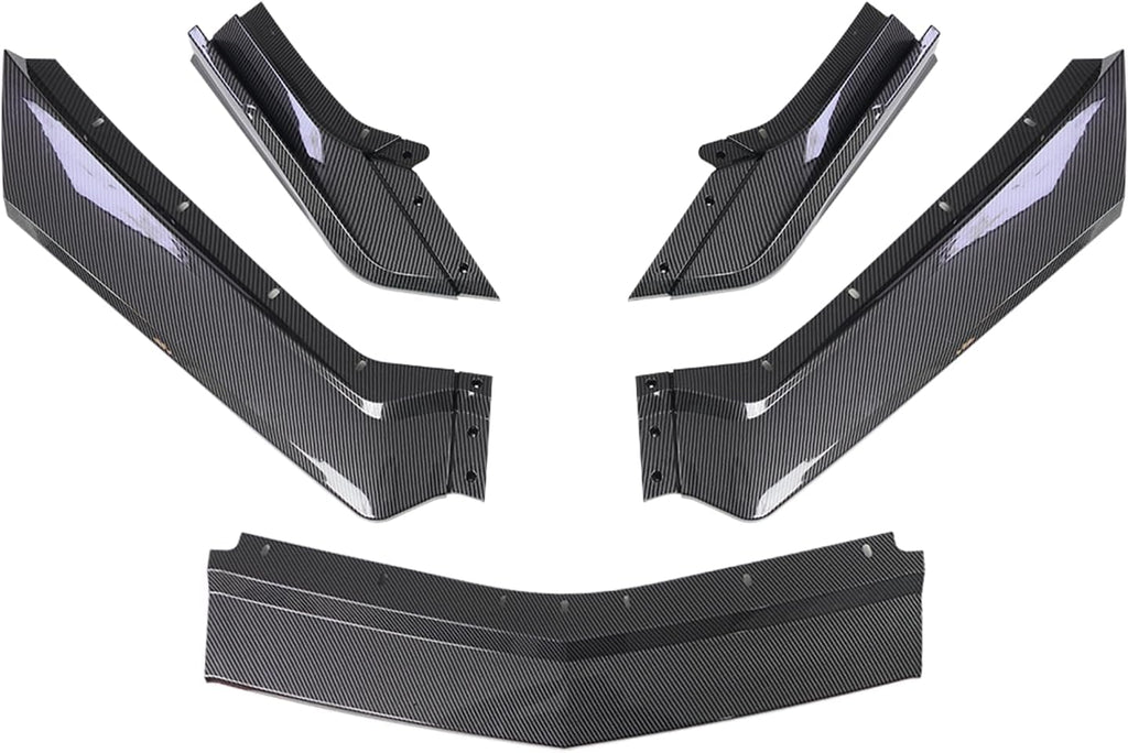 Front Bumper Lip Splitter Spoiler Compatible with Chevy Corvette C8 2020-2025, C8 Front Lip, Corvette C8 Front Splitter Air Dams Chin Spoiler Auto Parts Accessories (Front Lip-Carbon Fiber)