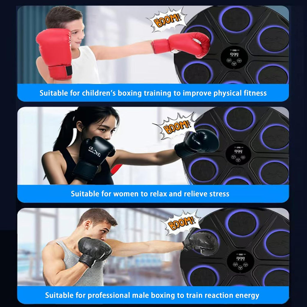 Music Boxing Machine,Wall Boxing Machine with Multifunctional Panel,Boxing Target Workout Punching Equipment for Home