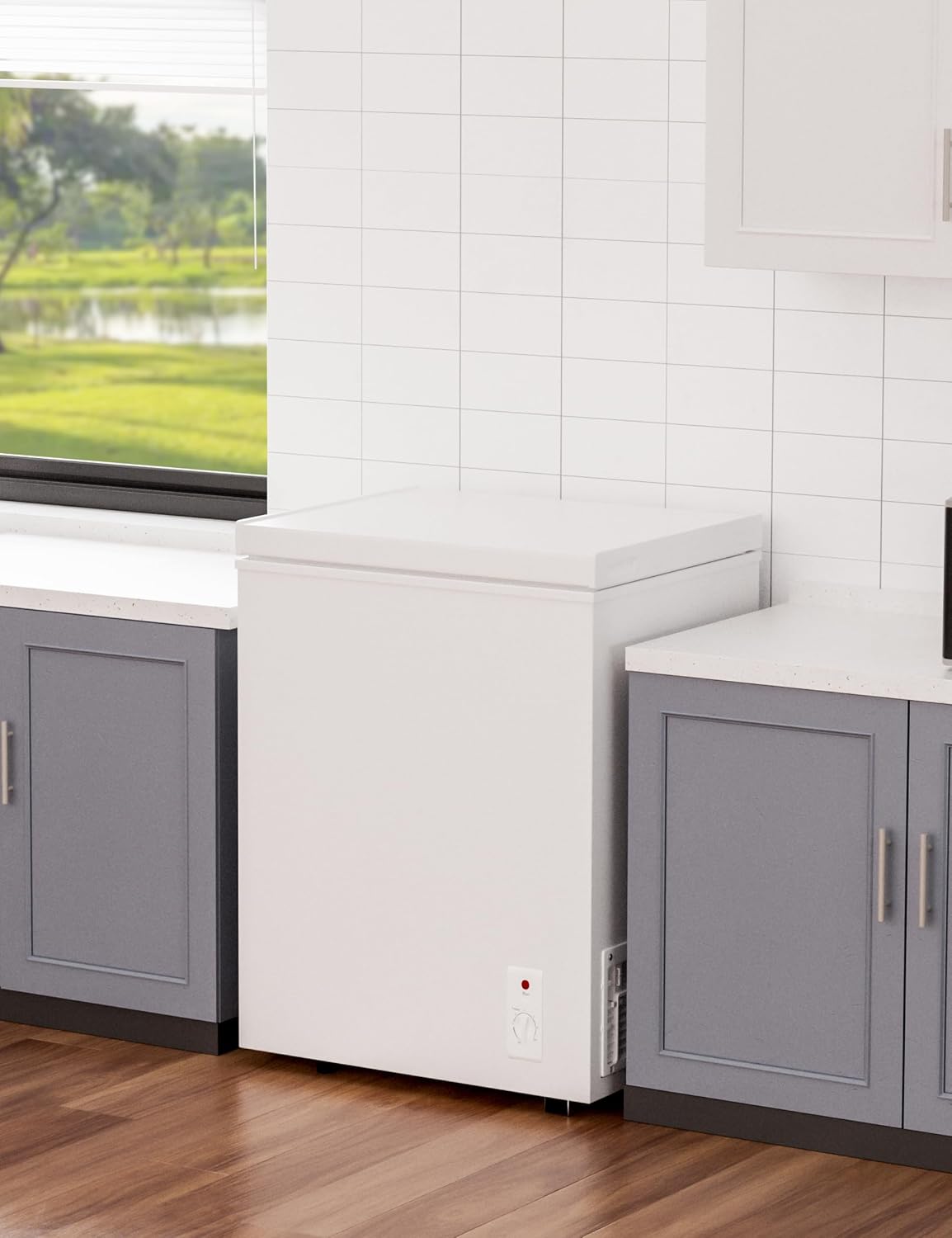 2.5 Cu.Ft Deep Freezer with Removable Basket - Small Quiet Chest Freezer w/6 Temp and Energy Efficient - Manual Defrost, Space Saving Design for Dorm, Office, Apartment, Bar, White