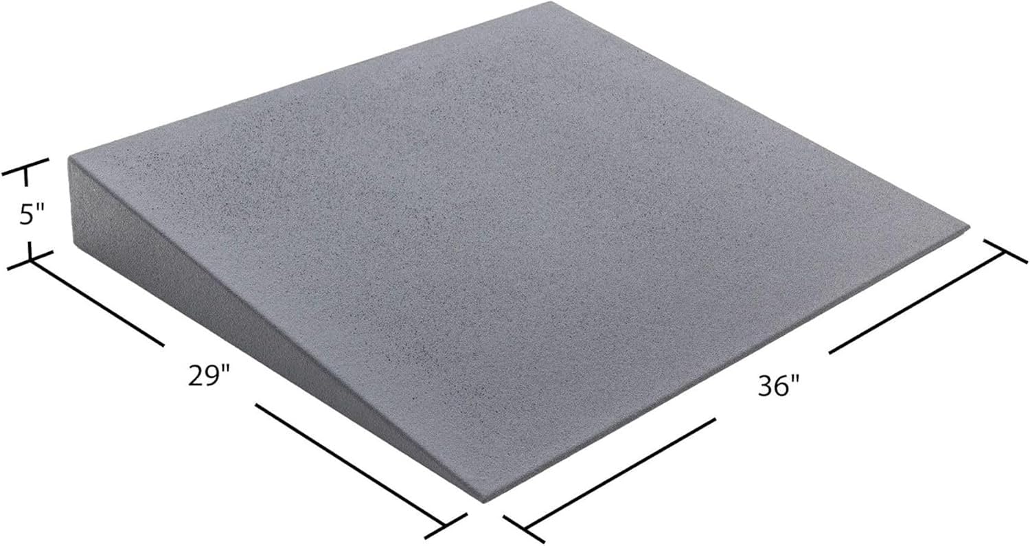 5' Doorway Threshold Ramp for Wheelchair, 800 lb Cap, High-Density Composite, Silver Spring