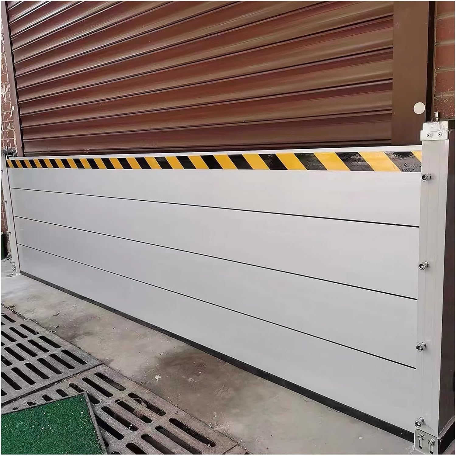 Flood Protection Barriers for Garage, 3 ft 5 ft 8ft 10 ft 12ft 15feet 17 feet 17 ft Custom Aluminum Threshold Anti-Flood Wall, Driveway/Doorway Temporary Dams, Removable & Reusable ( Color : H 0.8m(2.