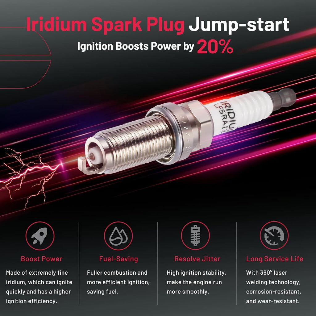BDFHYK 8 Ignition Coil Pack UF551 and 8 Iridium Spark Plug 4505 Compatible with INFINITI 07-10 QX56,Compatible with Nissan 07-15 Armada, 12-15 NV2500 NV3500, 08-12 Pathfinder Coil for 5C1729 E1051