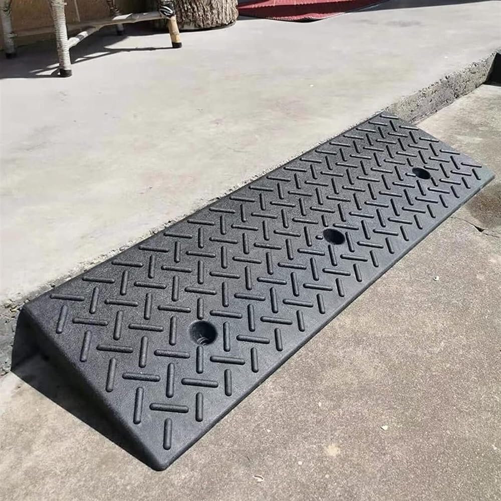 Zanotva 2 Pack Threshold Ramp, Rubber Threshold Ramp, Kerb Ramps, for Doorways Garage Barn Door Steps Inside Outside Home(5cm/2in Rise)