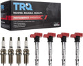 TRQ Ignition Coil and Spark Plug Kit 8 Piece Iridium Spark Plugs Compatible with 2012-2013 Volkswagen Jetta 2009-2017 Tiguan 2011-2016 Audi Q5 2005-2016 A4 2006-2014 GTI 2010-2015 TT Quattro