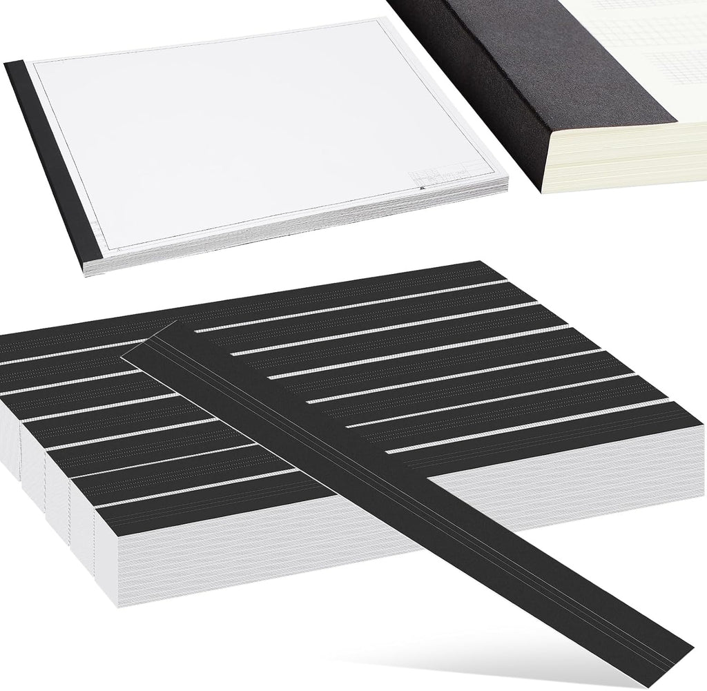 Estune 1000 Pcs Blueprint Binding Strips Blank Binding Strips for Blueprint Construction Paper Poster Plans Drawings Arts (3' X 24',Black)