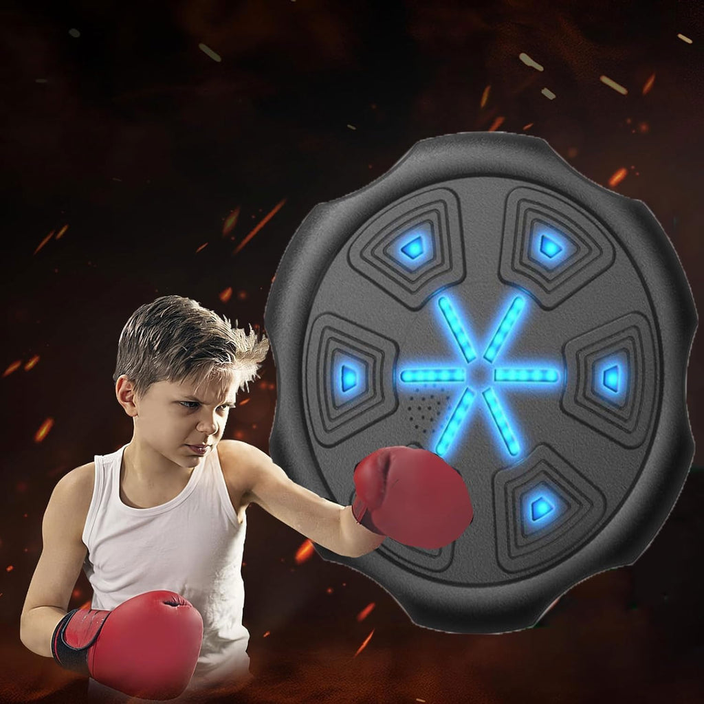 Smart Boxing Machine Wall Mounted, Music Boxing Machine with LED, Electronic Punching Machine & Boxing Gloves for Home Exercise Stress Release Boxing Game Y0-1011