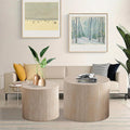 Stylish Nesting Coffee Table Set of 2, Elegant Chic Round Wooden Center Table - Smooth Finish & Easy to Clean, No Assemble Needed (E-18.1+14.6in)