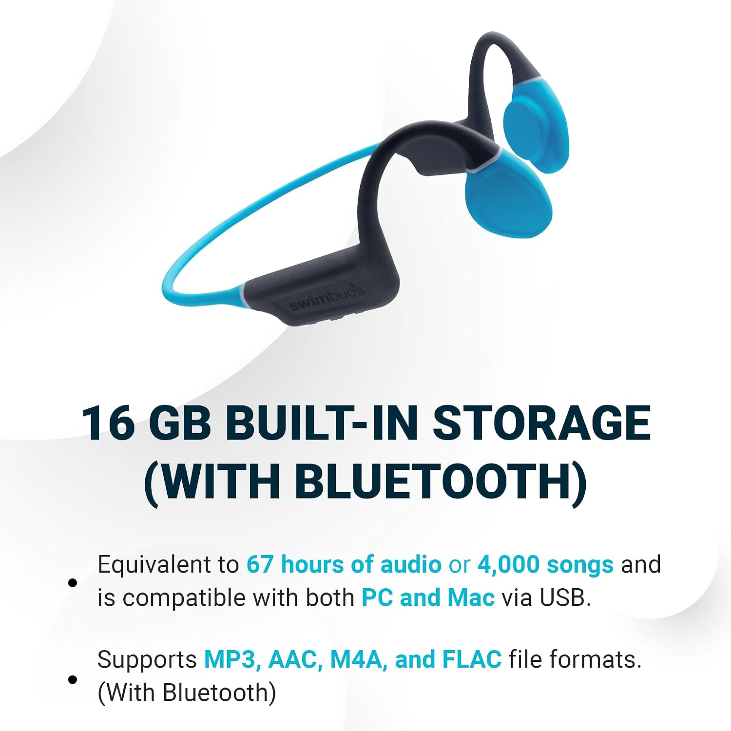 Seriously, No Mic and No Bluetooth Underwater - 100% Waterproof Swimbuds Bone Conduction 2 for Swimming | 16GB Onboard Storage and Bluetooth on Land