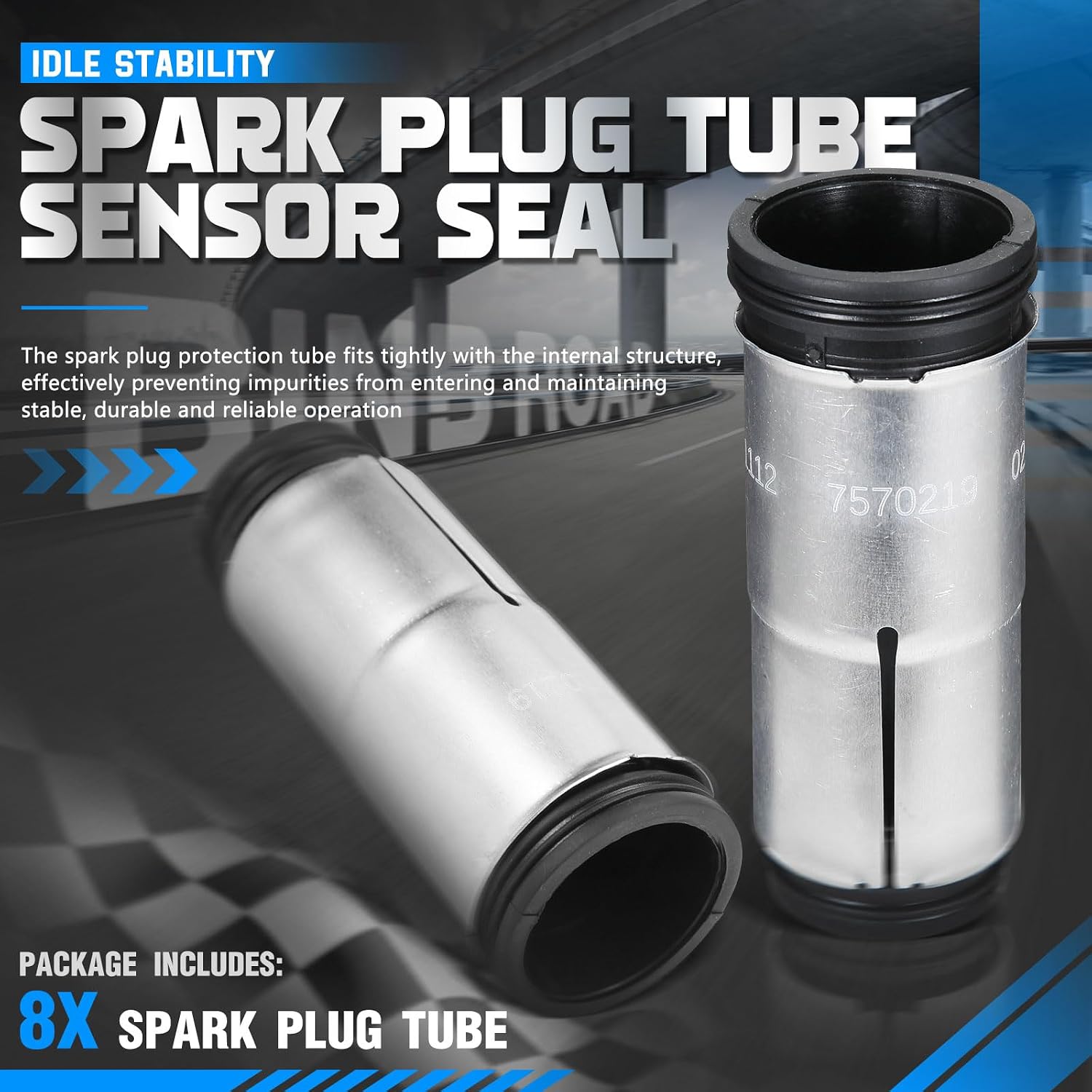 8Pcs Spark Plug Protect Tube Compatible with BMW X5 E53 E60 E63 E64 E65 E66 E70 (Replaces 11127570219)