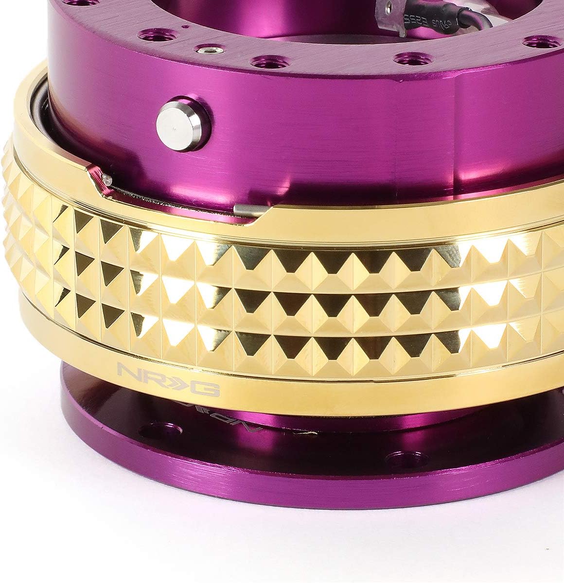 NRG Innovations SRK-210PP/CG Quick Release Kit (Purple Body / Chrome Gold Pyramid Ring)