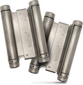 Swinging Cafe Doors - 6' Double Action Hinge – Heavy Duty Door Hinges for Saloon & Cafe Bar Swinging Doorways – Commercial Grade, Adjustable Tension for High Traffic Use, Satin Chrome, 2 Units