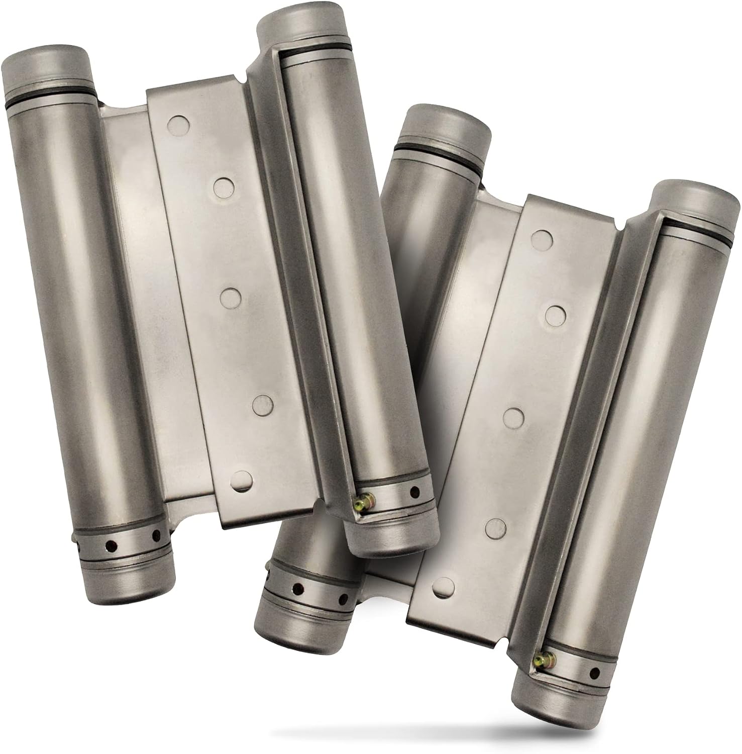 Swinging Cafe Doors - 6' Double Action Hinge – Heavy Duty Door Hinges for Saloon & Cafe Bar Swinging Doorways – Commercial Grade, Adjustable Tension for High Traffic Use, Satin Chrome, 2 Units