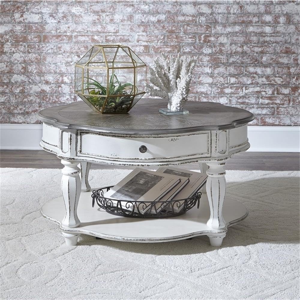 LIBERTY FURNITURE INDUSTRIES, INC. 3 Piece Set of Round Coffee Table and (Set of 2) End Table