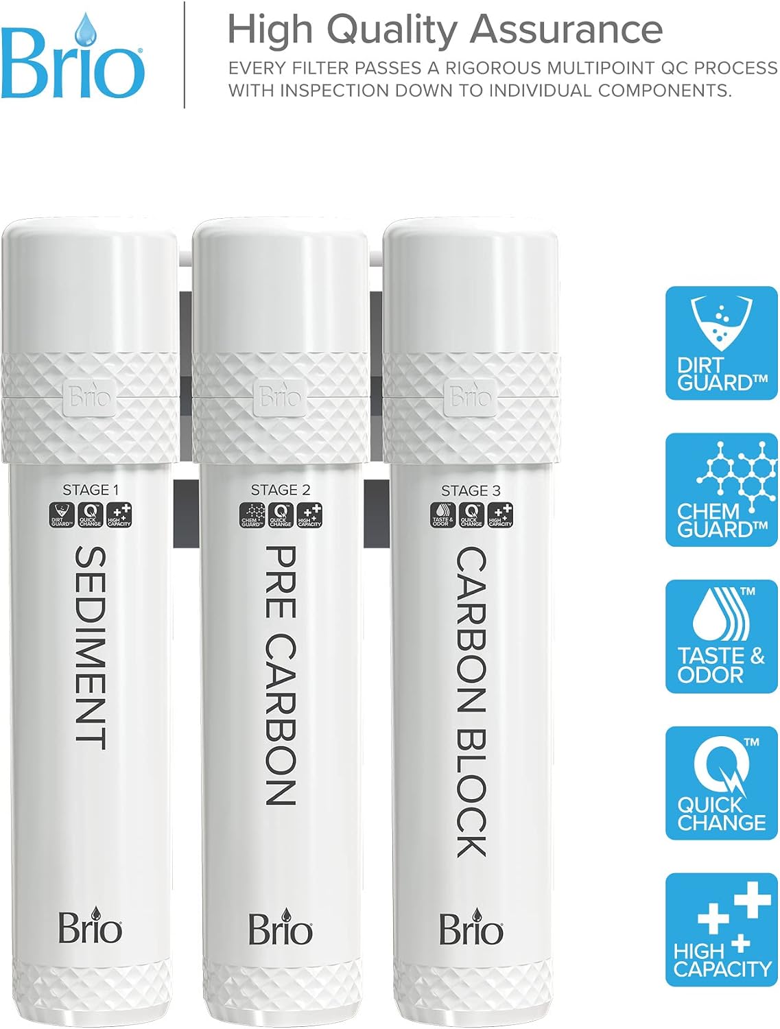 Brio 3-Stage Filter Replacement Kit for Water Cooler Dispensers