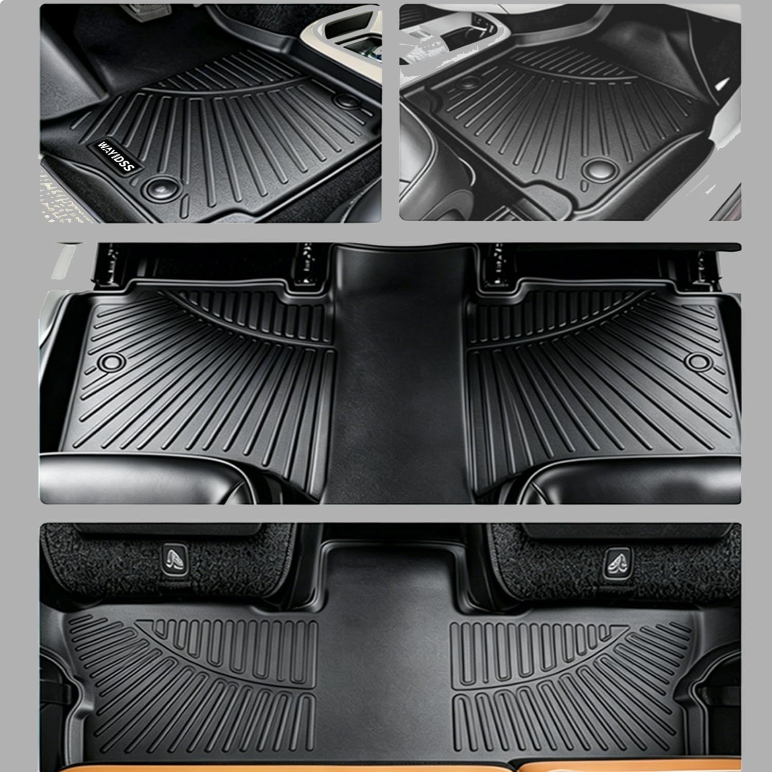 Floor Mats for 2017-2025 2026 Chrysler Pacifica(Hybrid Models), Fit 7 and 8 Passenger Model with Cargo Liners,TPE All Weather Protection Car Full Set Mats,for Pacifica 2017-2026 car Accessories