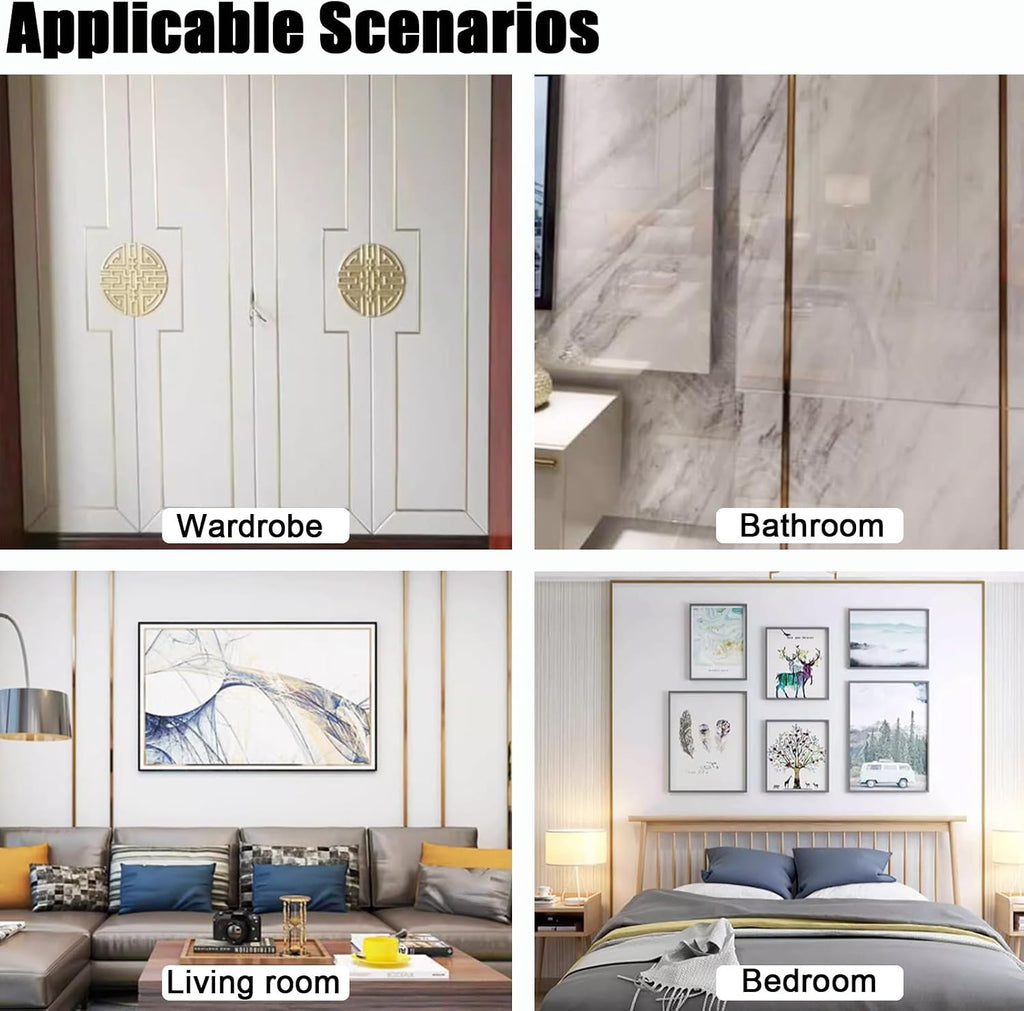 Floor Transition Strip Brushed Brass, Threshold Edge Strip for Wood and Metal, Solid Floor Transitions Seam Ramp for Hardwood Doorways