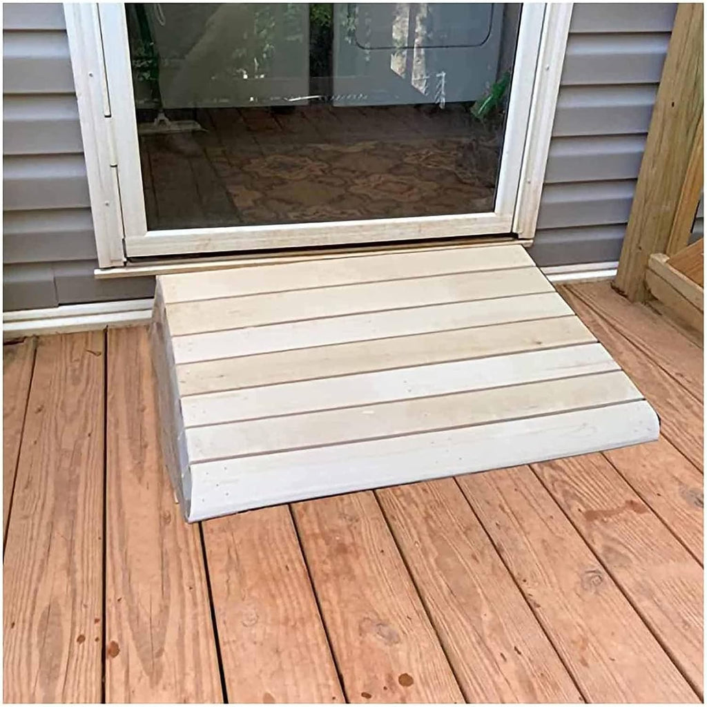 Portable Wooden Doorway Ramp, Outdoor Non-Slip Wheelchair Threshold Ramp 2' 3' 4' 5' 6' Rise, for Seniors/Toddlers/Pets (Size : 30.8x30x10cm)