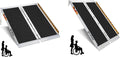 Bundled 3FT 4FT Portable Ramp, gardhom Non Skid Aluminum Folding Wheelchair Ramp Handicap Ramp Wheel Chair Ramp for Home Entrance Threshold Doorways Stairs Curbs Scooter