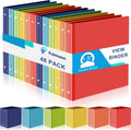 Fulmoon 48 Pack 3 Ring Plastic Binders 1.5 Inch Bulk with 2 Pockets, Flexible Binder Loose Leaf Hardcover, Fit 12' x 10' US Letter Size Paper, for School Office Home, 6 Colors(Vibrant)