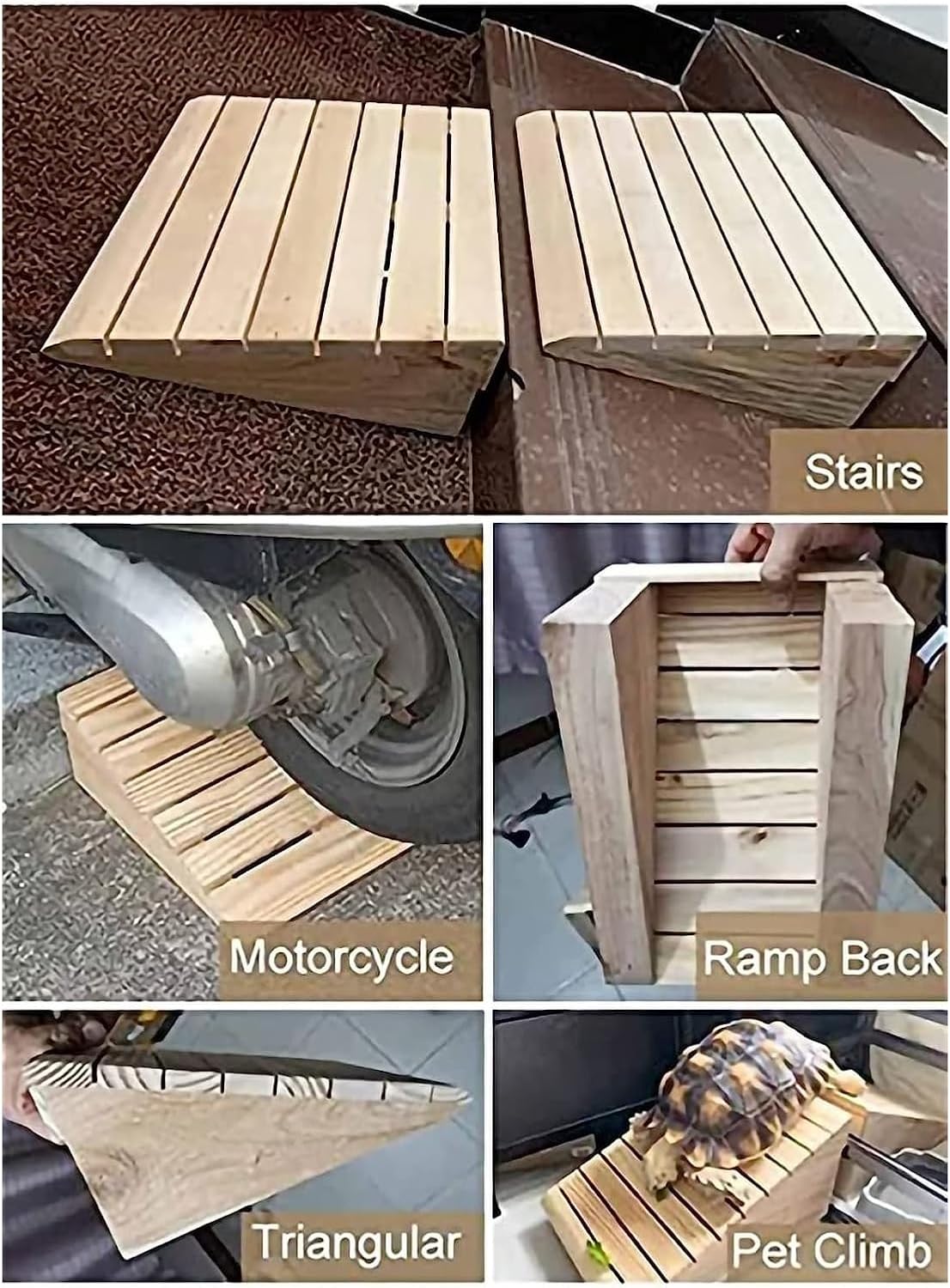 Wood Threshold Ramp, 2/3/4/5/6 Inch Rise Threshold Ramp Doorway, 660lbs Load Capacity, Non-Slip Surface Wooden Threshold Ramp for Wheelchair/Home/Garden Step (Size : 38.8x35x14cm/15.2x13.8x5.5in