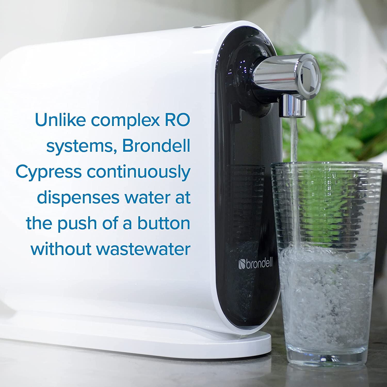 Brondell H630 Cypress Countertop Water Filter System for Kitchen Sinks, Three-Stage Filtration System and Dispenser Attaches to Faucet, White