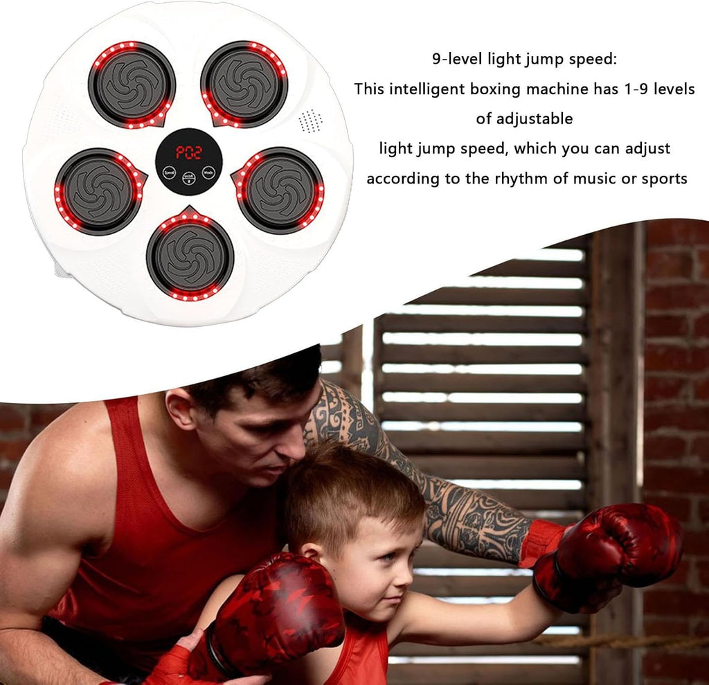 Electronic Boxing Trainer with Boxing Gloves, Smart Wall Strike Machine, Electronic Music Boxing Machines, Training Machine, Speed Adjustable Punch Equipment
