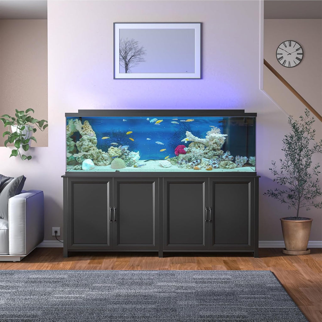 GDLF 180-200 Gallon Large Fish Tank Stand, Aquarium Stand with 72'*24' Tabletop Fits 125/150/180/200 Volumns Aquariums,2200LBS Capacity Heavy Duty