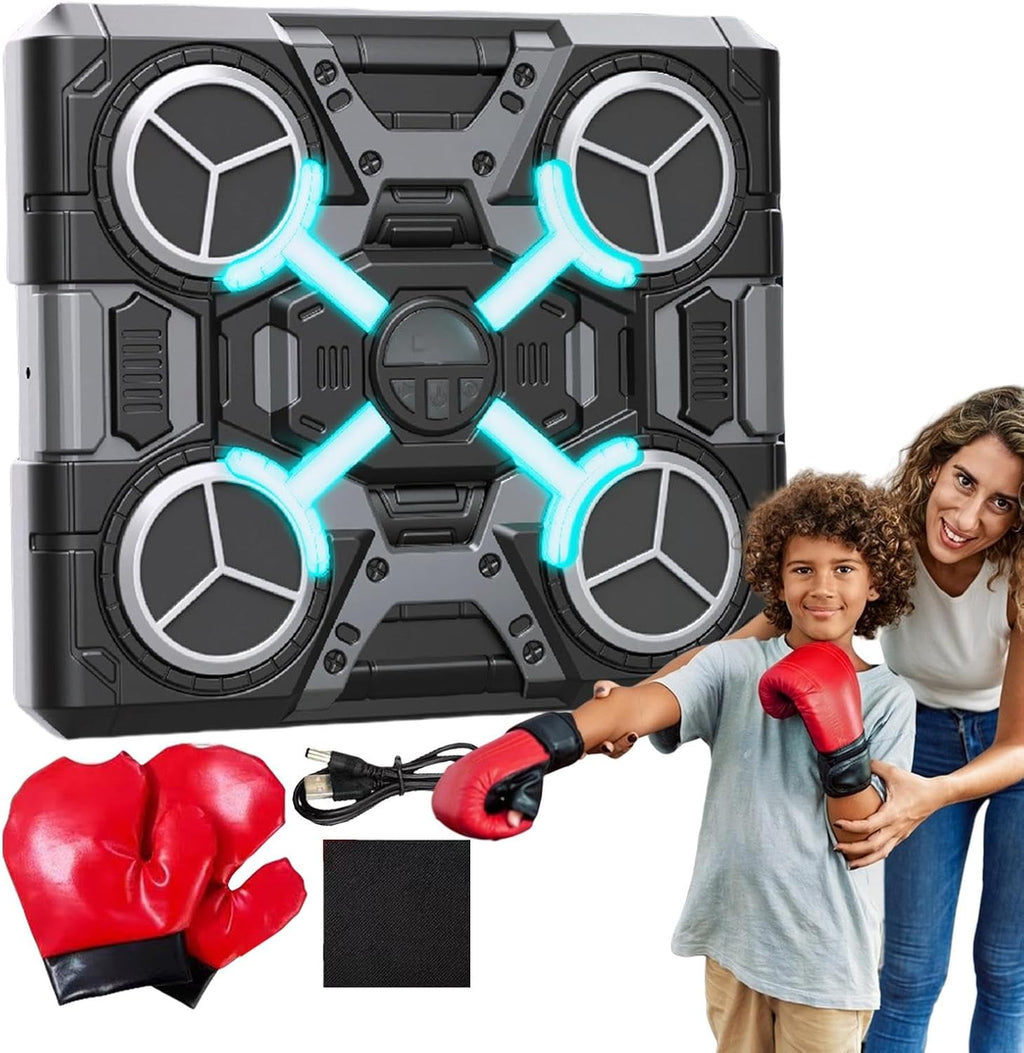 Interactive Boxing Game - High Energy Boxing Equipment, Digital Boxing Wall Punching Pads | Multifunctional Music Punch Machine, Musical Wall Boxing Machine with Gloves