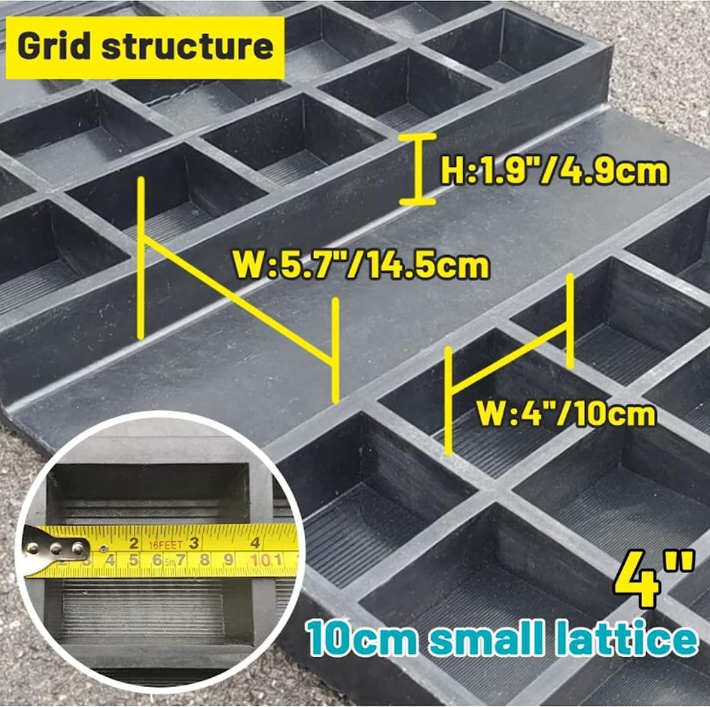 Wheelchair Ramp for Doorways,Portable Rubber Bridge Threshold for Shower/Patio Door/Garage DIY/Cars/Home Shed,2-3inch Rise with Supporting Frame and Non-Slip Surface Transition Ramp