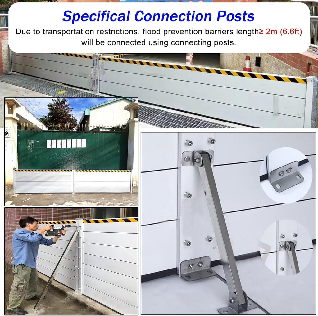 Flood Protection Barriers for Garage, 3 ft 5 ft 8ft 10 ft 12ft 15feet 17 feet 17 ft Custom Aluminum Threshold Anti-Flood Wall, Driveway/Doorway Temporary Dams, Removable & Reusable ( Color : H 0.8m(2.