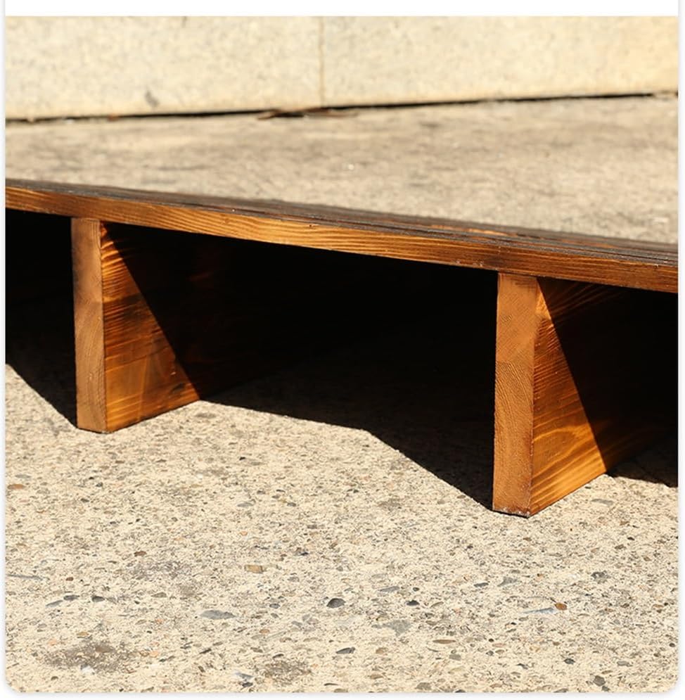 Wooden Threshold Ramp, 4' Rise Portable Doorway Ramp，Anti-Slip Curb Ramp for Wheelchair, Walker, Cart, Scooter, Front Door, Yard, Doorways