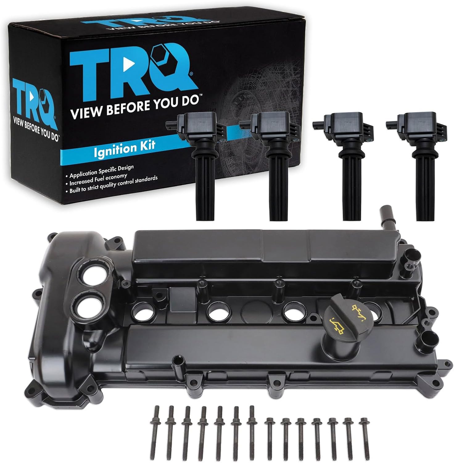 TRQ Ignition Coil Kit 5 Piece Compatible with 2012-2014 Ford Focus