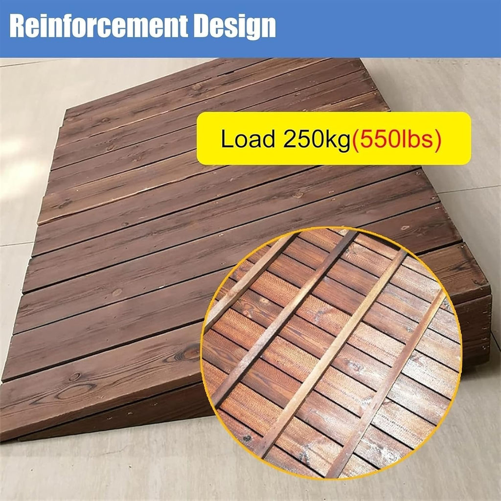 Threshold Ramp, Sturdy Portable Threshold Ramps for Wheelchairs 4 5 6 7 8 10 Inch Rise, Wood Portable Transition Slope Pad with Non-Skid Surface, for Doorways/Front Door/Garage(80x50x10cm/31.5x19.7x4i