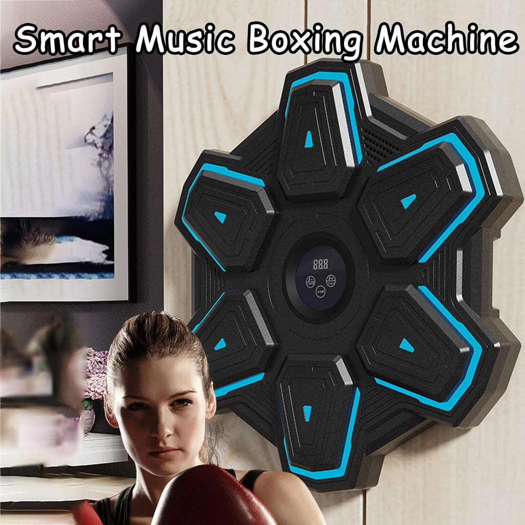 Music Boxing Machine,Wall-Mounted Music Punching Machine with 8 Rhythm Modes,Light Up Boxing Machine for Home,Office and Beginners