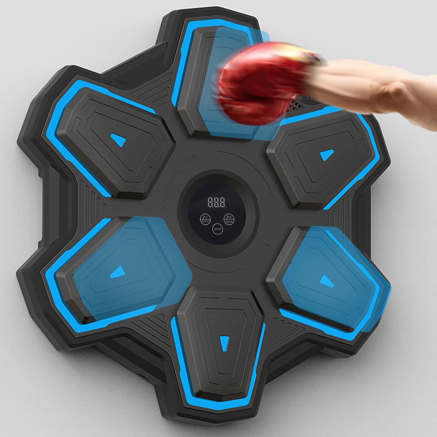 Music Boxing Machine with Boxing Gloves Wall Mounted Adjustment Smart Electronic Punching Equipment for Home Indoor Gym