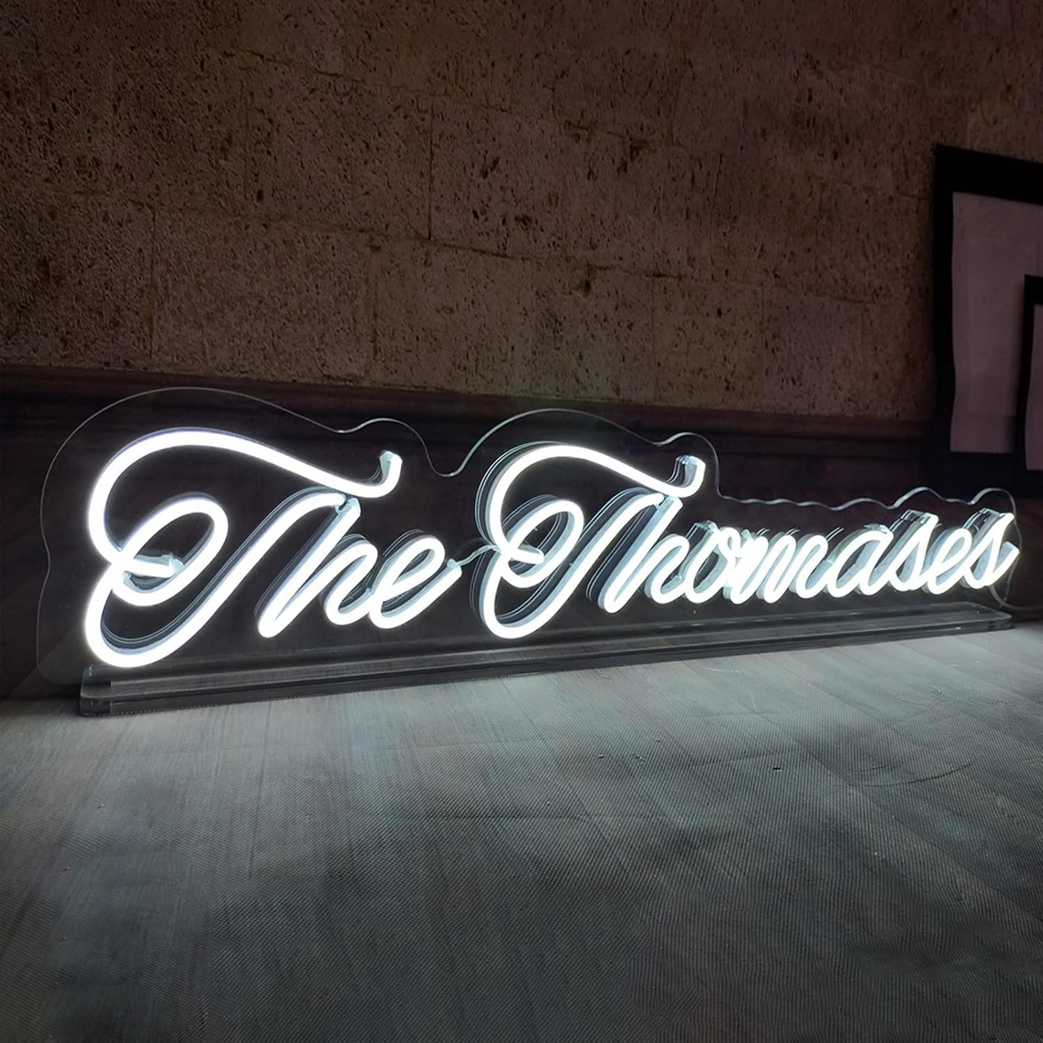 Personalized Neon Sign Tabletop, Custom Neon Sign with Stand, Custom Light Up Business Sign for Table, Wedding Bedroom Nursery Anniversary Party Home Bar Shop Salon Décor, Birthday Gift (1 Line, 24')