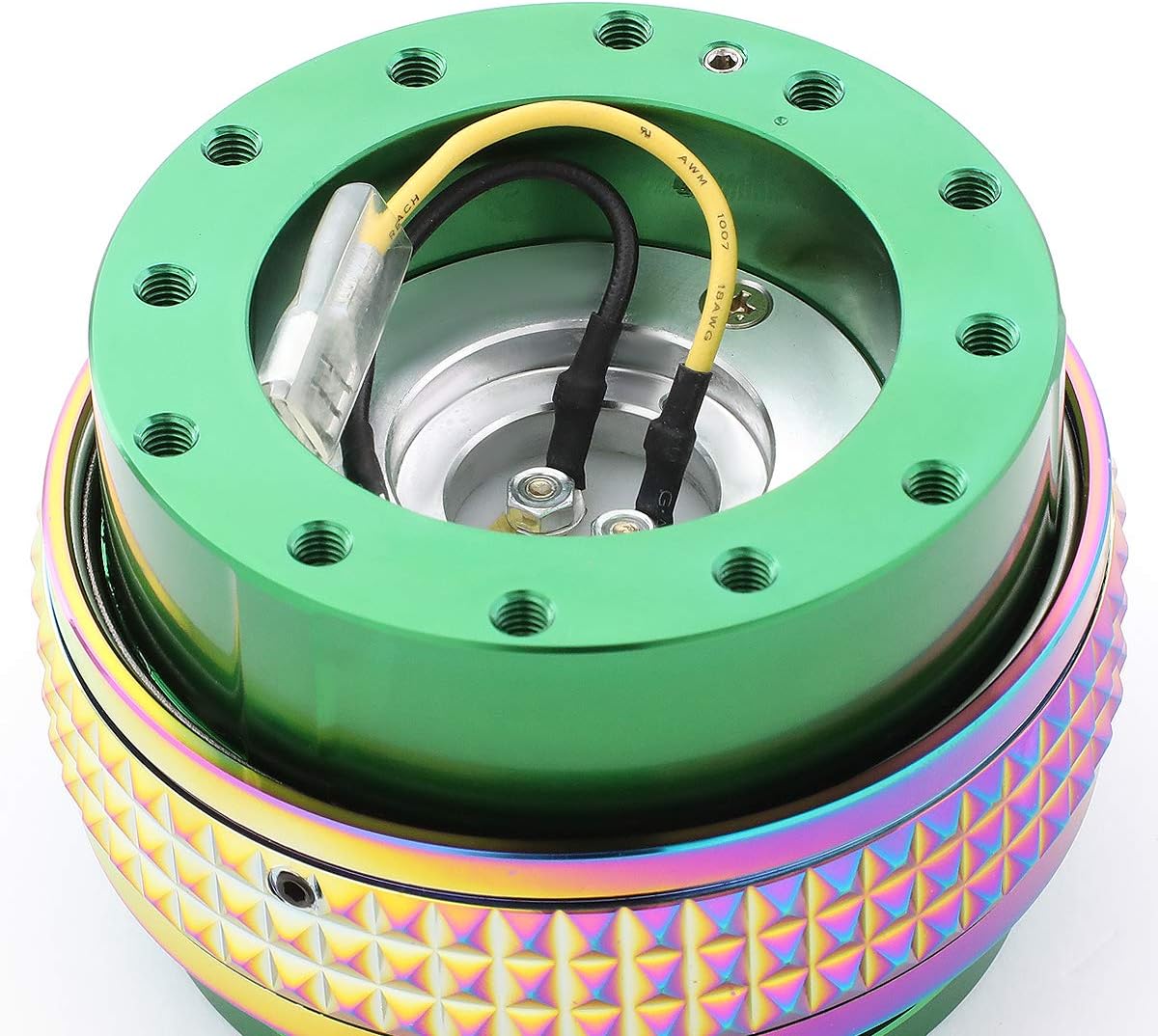 NRG Innovations SRK-210GN/MC Quick Release Kit (Green Body/Neochrome Pyramid Ring)