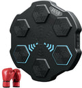 Music Boxing Machine,Interactive Boxing Target with LED Display and Gloves,Wall Mounted Punching Pad with Adjustable Height for Home,Black,Red Gloves