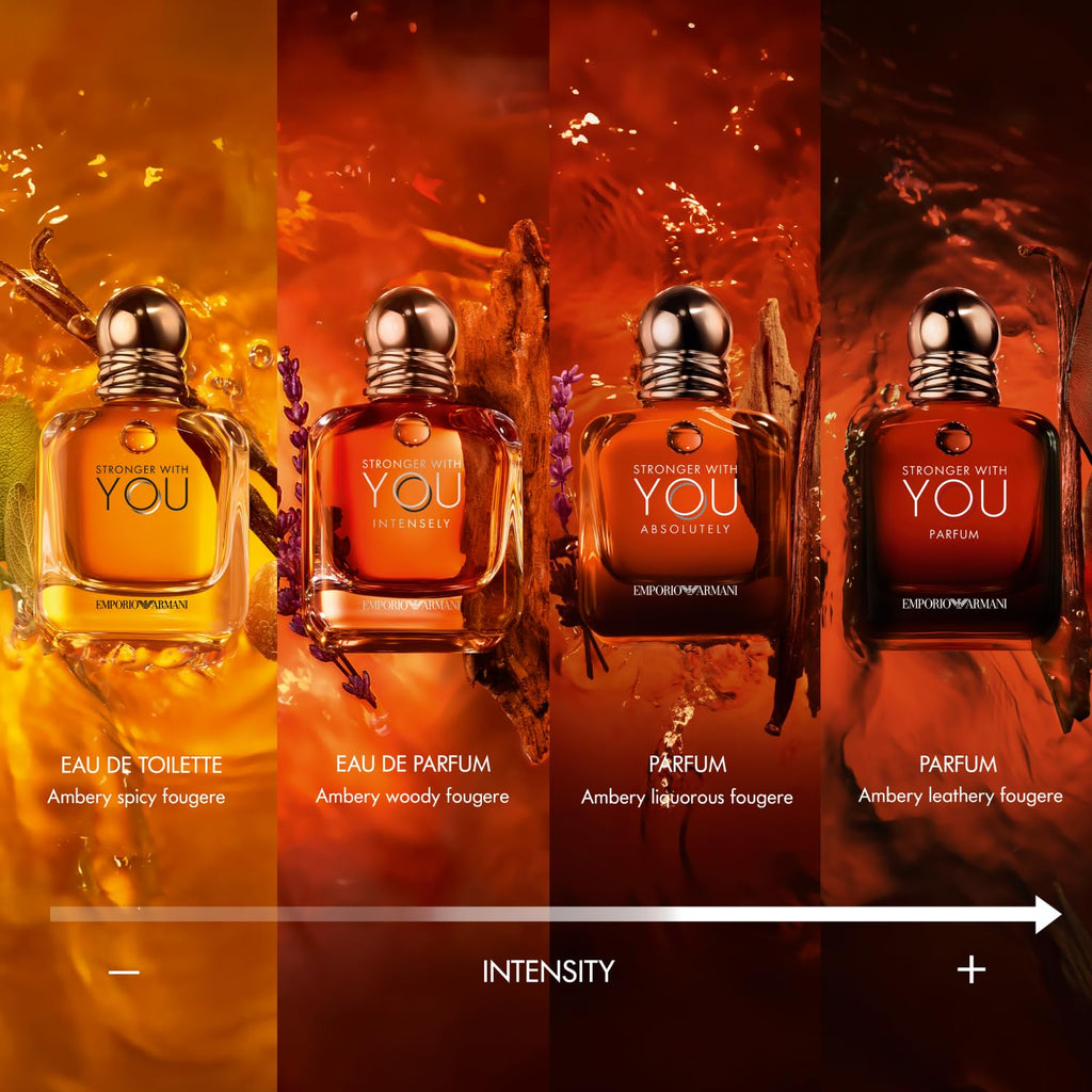 Armani Beauty - Stronger With You Parfum - Men's Cologne 2-Piece Set (161 Value) - Woody & Ambery Fragrance - Rum, Cedarwood, & Vanilla Notes - Full Size, 3.4 Fl Oz & Travel Size, 0.5 Fl Oz