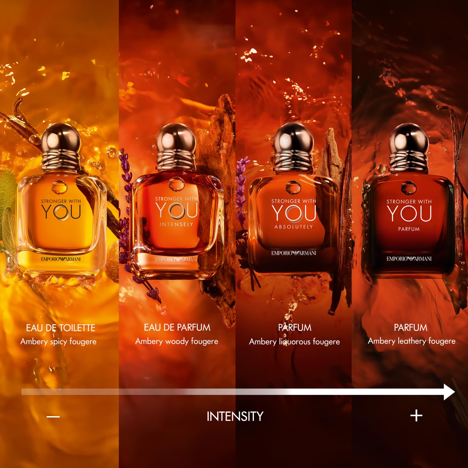 Armani Beauty - Stronger With You Parfum - Men's Cologne 2-Piece Set (161 Value) - Woody & Ambery Fragrance - Rum, Cedarwood, & Vanilla Notes - Full Size, 3.4 Fl Oz & Travel Size, 0.5 Fl Oz